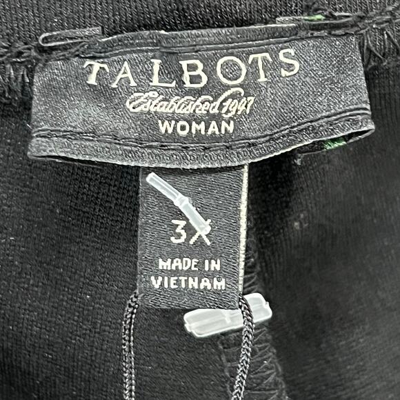 Talbots Ponte Knit Pants Women 3XL Black Ankle Zip Stretch Classic Preppy Casual - Picture 10 of 13